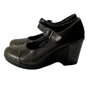 Dansko Shoes Women's Size EUR 40 US 9.5-10 Fanny Brown Leather Mary Jane Wedge